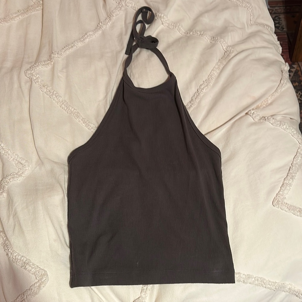 grey halter top